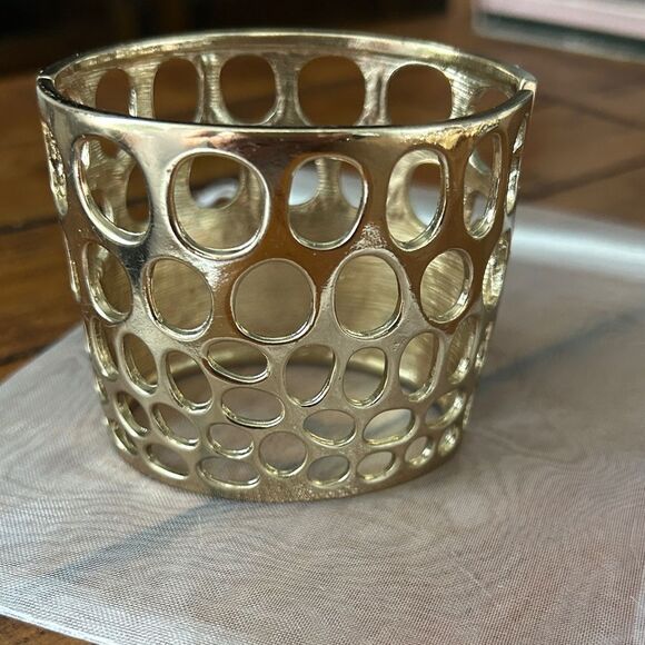 Gold Crystal chunky bangle bracelet - Picture 2 of 7